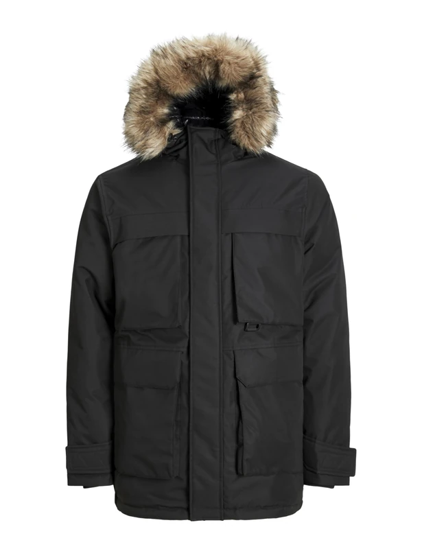 JACK&JONES PLUS Men's Jjstar Parka Jacket Pls, Black/Detail: no Badge, XXXL