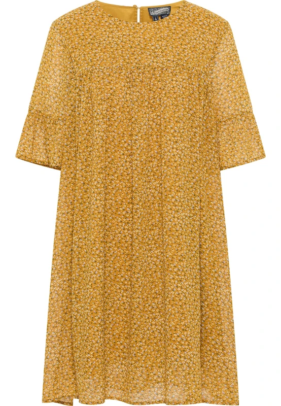 Eissegler Women's Dress, Dark Yellow Multi-Coloured, S