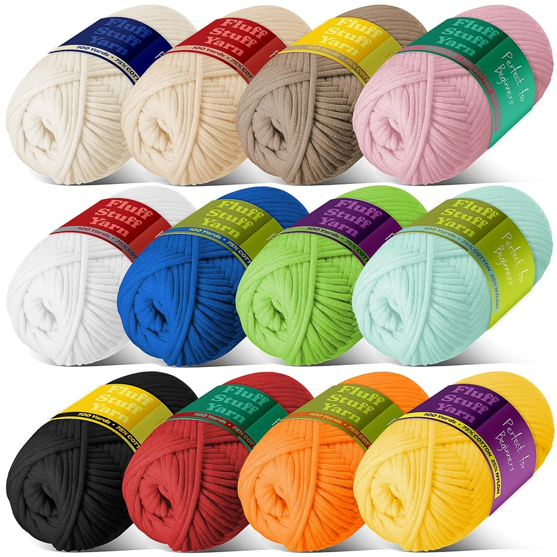 Hearth & Harbor Yarn, Cotton, Multicolored, 12 Pack