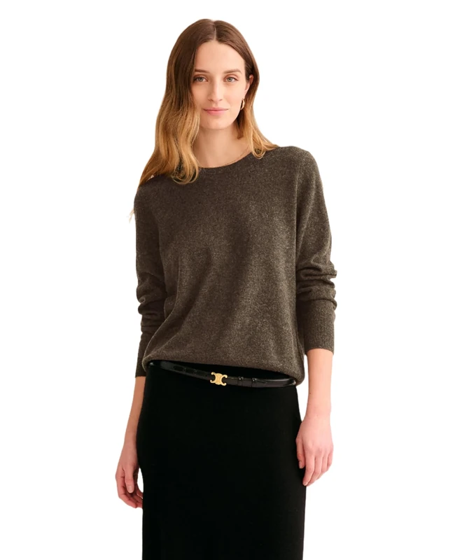 NAADAM Women's The Original Cashmere Crewneck Sweater, Olive, XXL