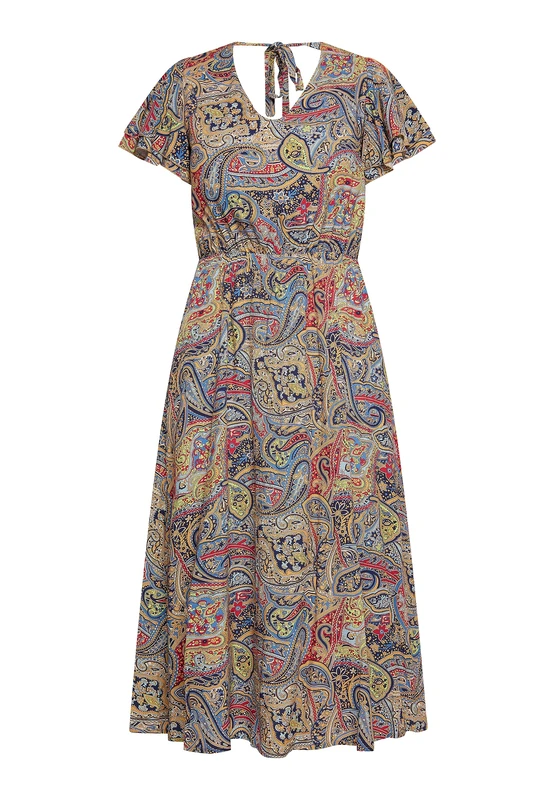 Gaya Women's Paisley Print Dress, Marine Multicoloured, L