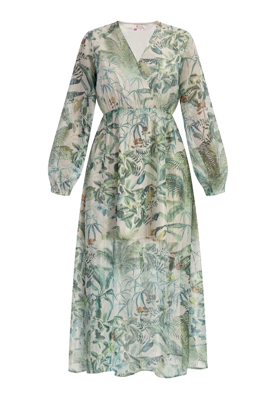 Jika Women's Maxi Langarmkleid Dress, Jungle Print, XXL