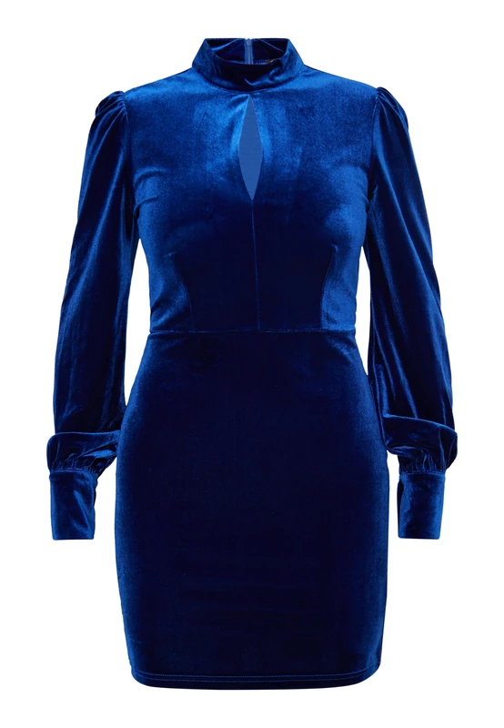 Felipa Women's Mini Long Sleeve Dress, Blue, S - Image 1