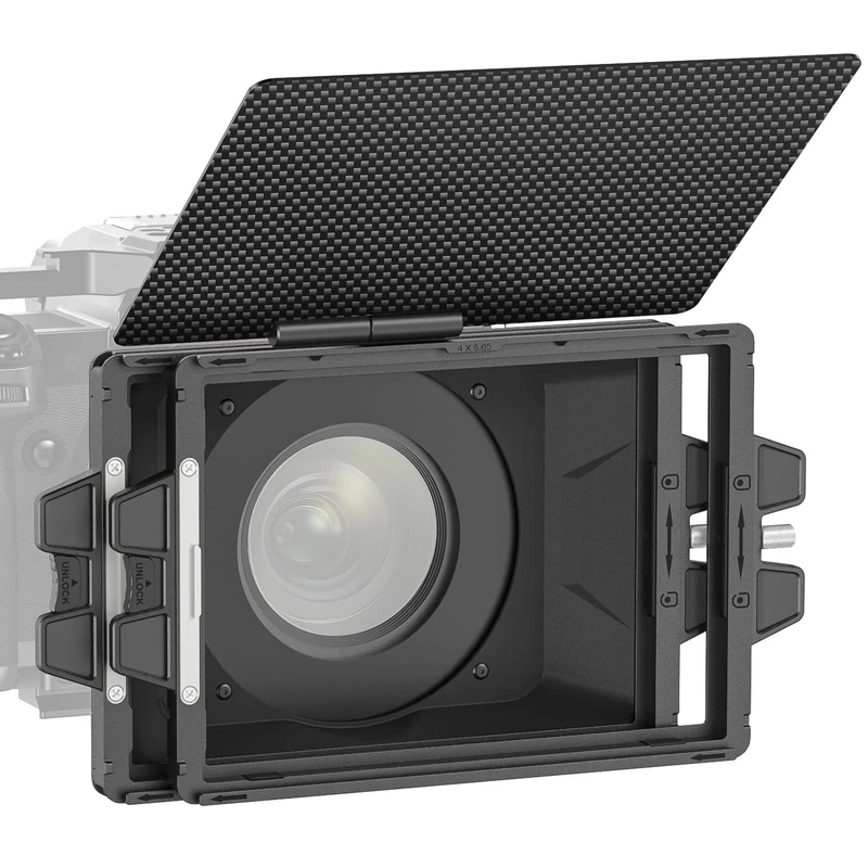 NEEWER Mini Matte Box with Two 4"x5.65" Filter Trays, 4 Circular Lens Adapters, Carbon Fiber Top Flag, Compatible with SmallRig Accessory Compatible with K&F NISI TIFFEN NEEWER Cinema Filter, PG002