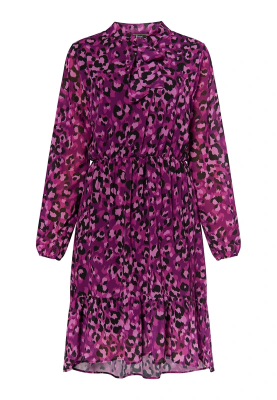 EMBELL Women's Dress with Leopard Print, Lilac Leo, S