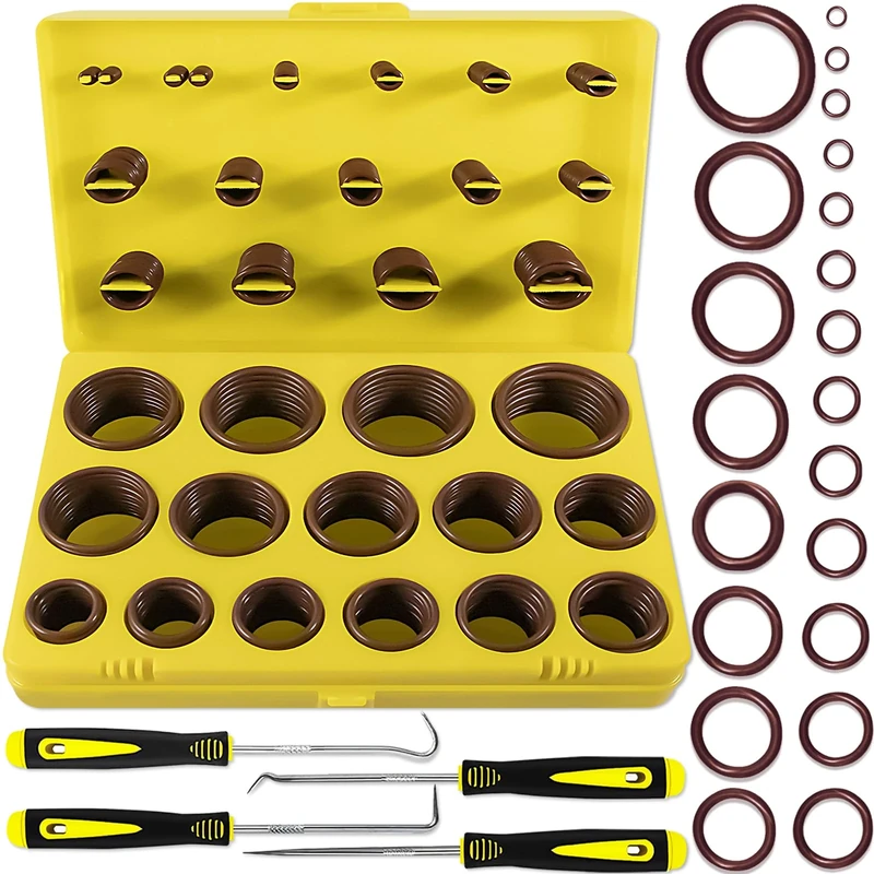 XBVV 386 PCS 30 Sizes Metric Viton O-Ring Assortment Kit for Various Chemicals, Cylinders, Hydraulic,Automotive and Plumbing Pressure Washer O Ring Repairs 75A Durometer