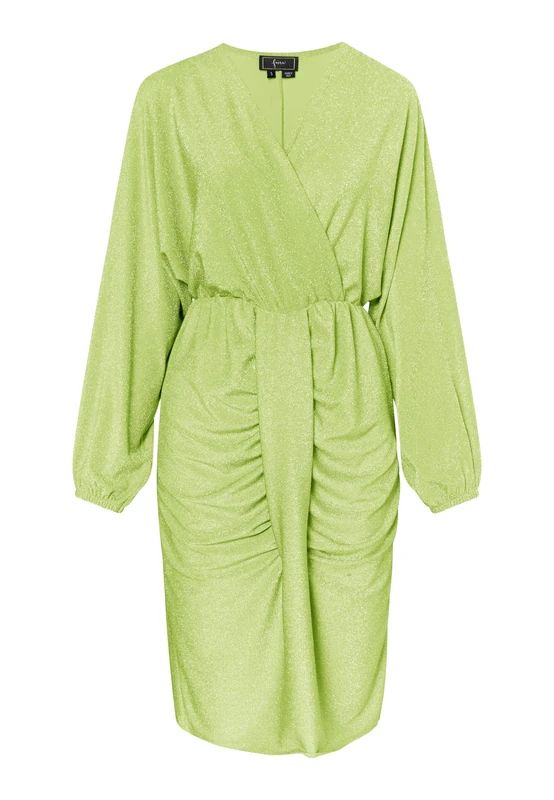 caspio Women's Evening Dress with Shiny Yarn, Lime, M - Image 1