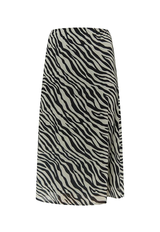 dulcey Women's Skirt with Zebra Print Dress, White Black, S