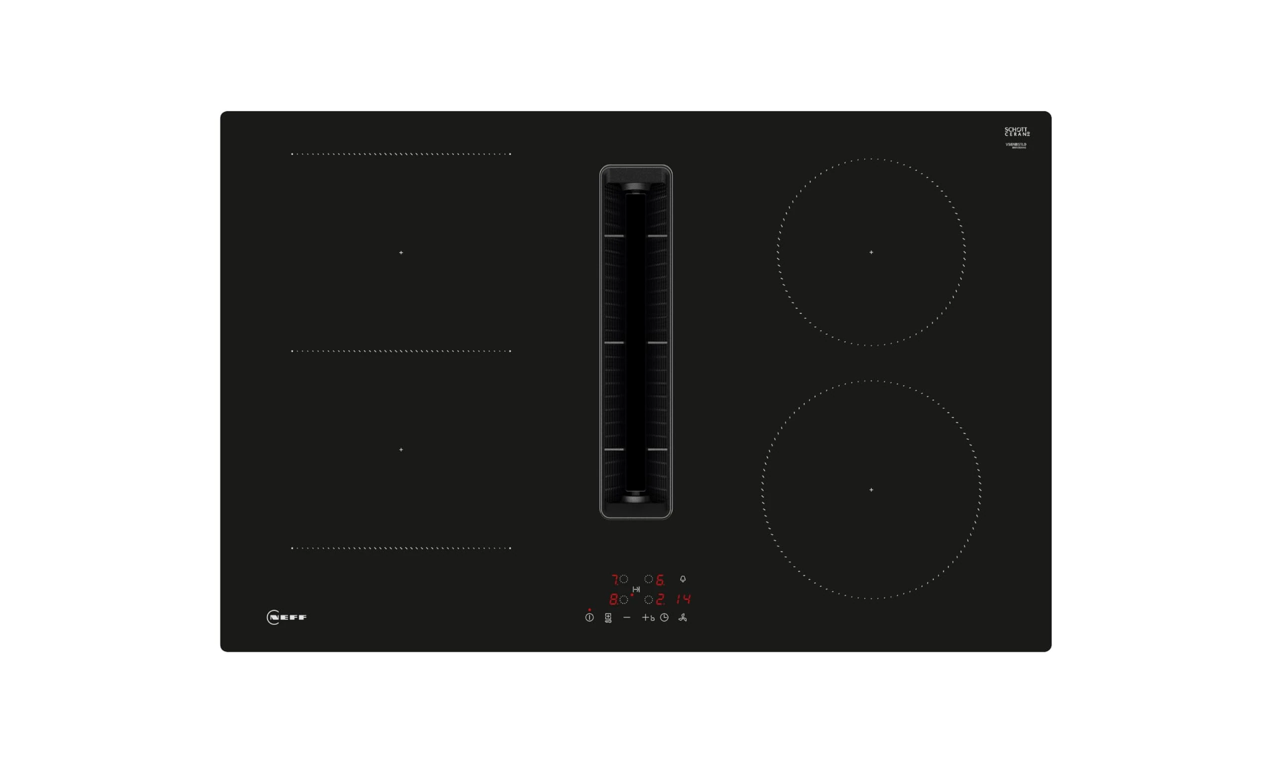 Neff V58NBS1L0 N 50, Built-in Induction hob with integrated ventilation system 80 cm surface mount without frame
