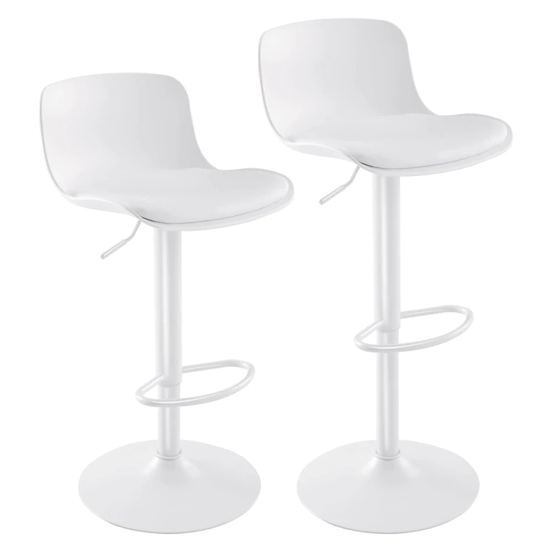 YOUNIKE Set of 2 Industrial Modern Adjustable Swivel Metal Swivel Bar Stool Bar Stool