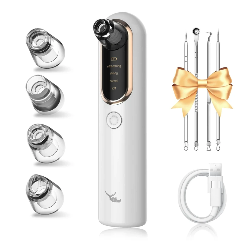 Yccu Blackhead Remover Vacuum - 4 Suction Modes, Rechargeable Tool