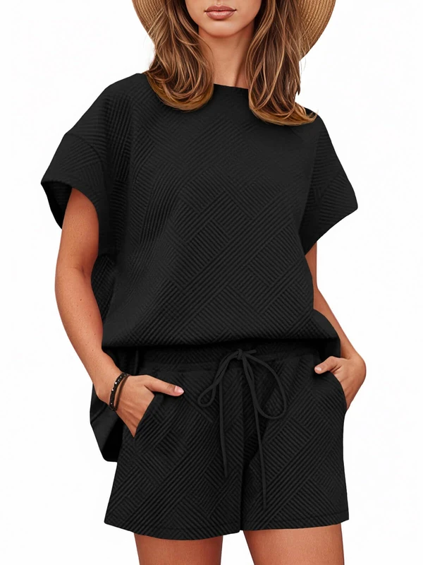 Tankaneo Women's Rp5772 Pajama Set, Black, XL
