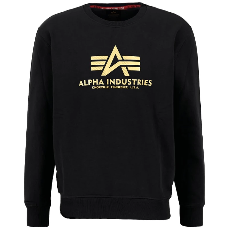 Alpha Industries Basic Sweater Carbon for men Black/Gold