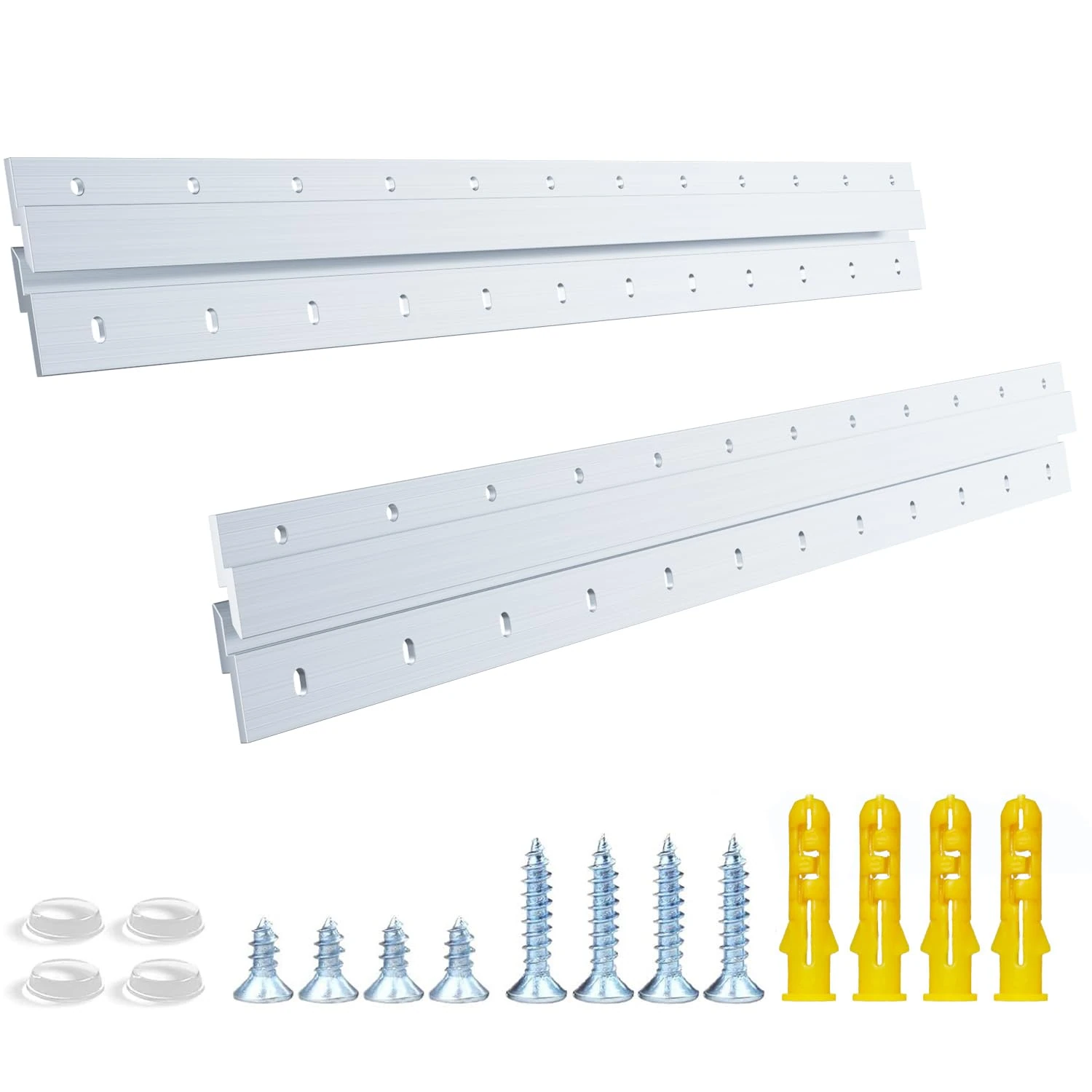 French Cleat Heavy Duty 24 Inches - 2 Pairs - Aluminum Z Hanger Supports 90lbs - Interlocking Wall Mounting Bracket Hardware Kit for Hanging Mirrors, Picture, Shelf, Whiteboard, Art, Frames