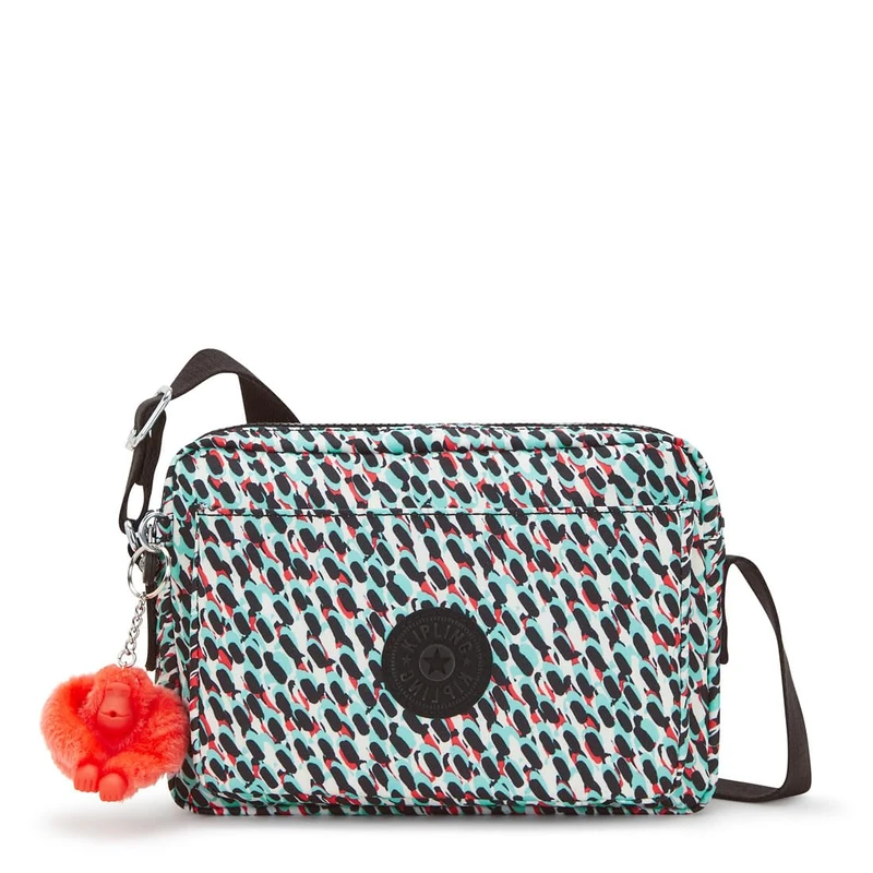 Kipling ABANU M Medium crossbody, Abstract Print (White)