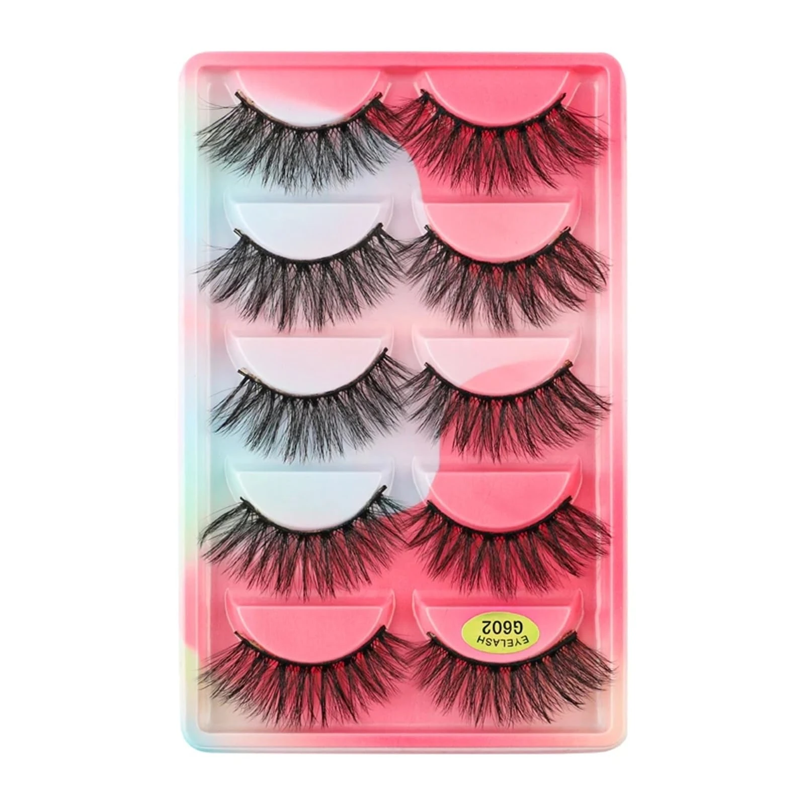 UAMOU 2/50/100 boxes mink eyelashes false eyelashes 3D natural Faux Eyelashes Soft Eyelash Extension Makeup G600 Cheerfully (Color : 5 Pairs G602CS, Size : 50 Boxes)