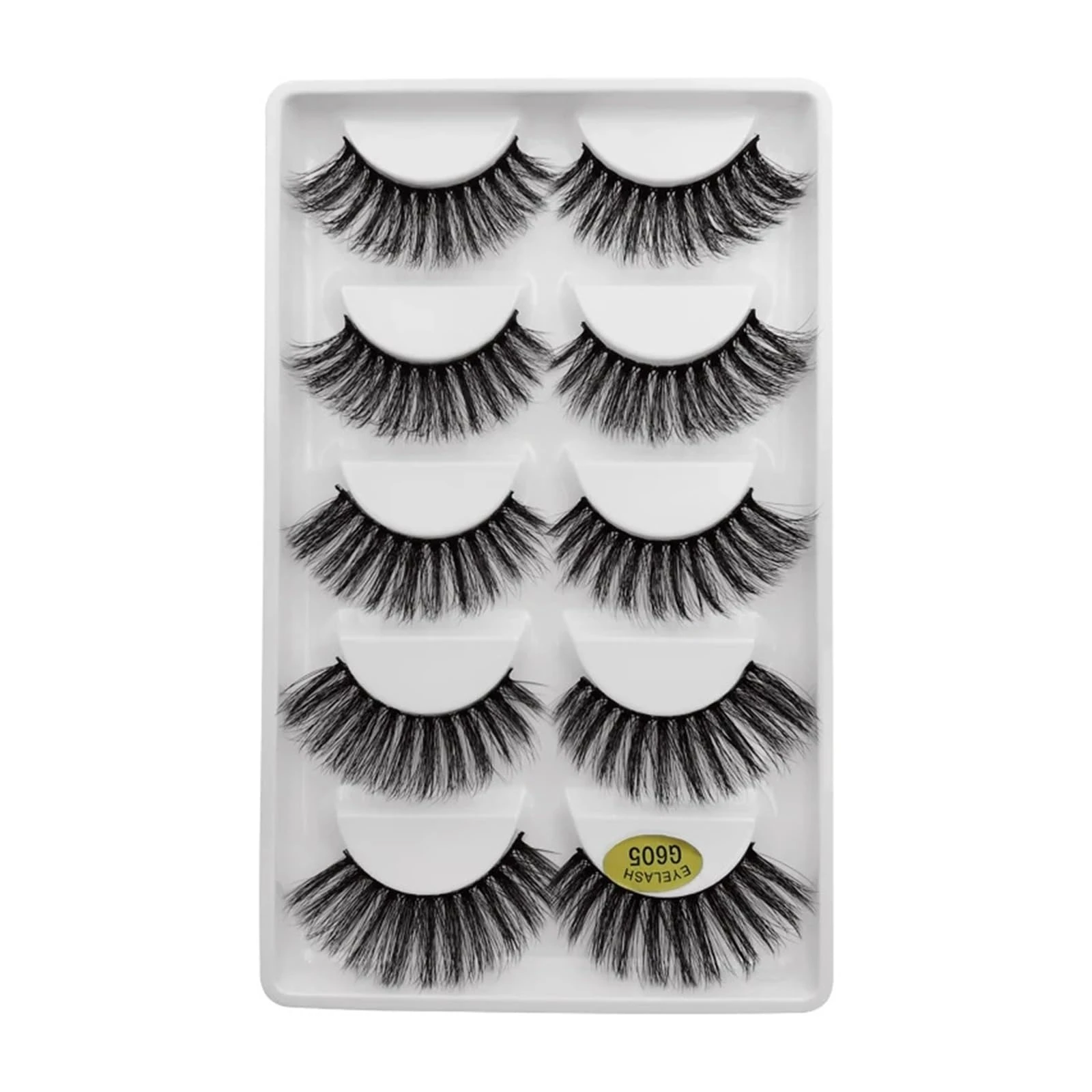 UAMOU 2/50/100 boxes mink eyelashes false eyelashes 3D natural Faux Eyelashes Soft Eyelash Extension Makeup G600 Cheerfully (Color : 5 Pairs G605, Size : 50 Boxes)