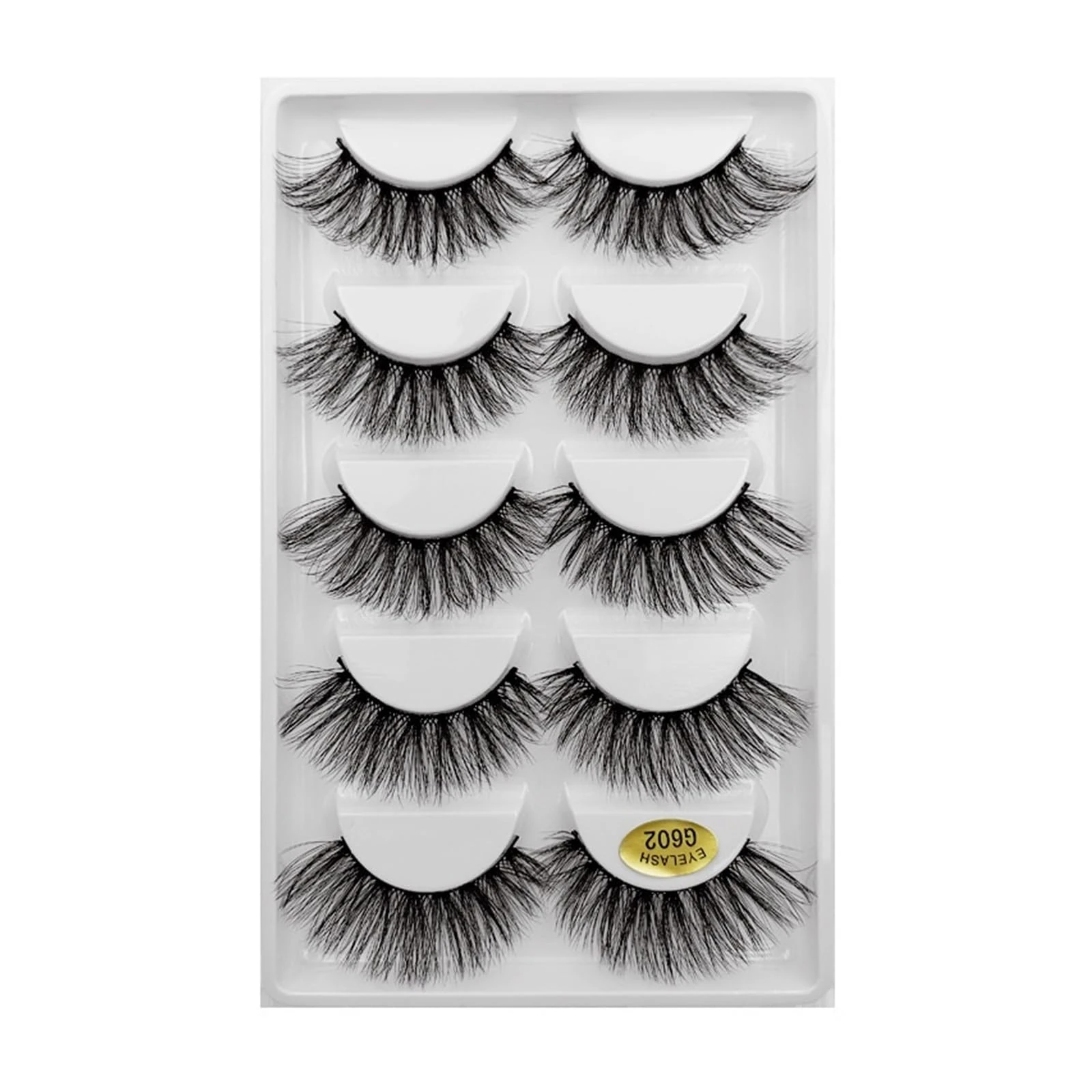 UAMOU 2/50/100 boxes mink eyelashes false eyelashes 3D natural Faux Eyelashes Soft Eyelash Extension Makeup G600 Cheerfully (Color : 5 Pairs G602, Size : 50 Boxes)