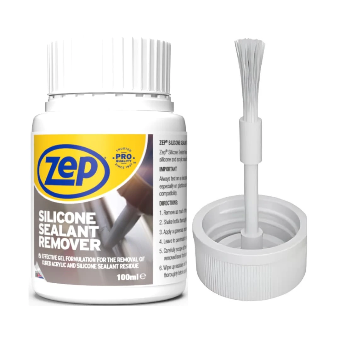 Zep Silicone Sealant Remover 100ml, Silicone Remover for Removing Bathroom with or Without A Sealant tool or SIlicone Tool with Convenient Brush Cap
