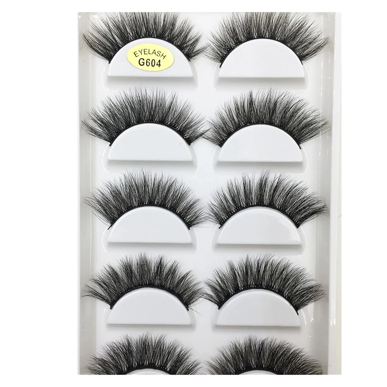 UAMOU 10/50 Boxes 5 Pairs 3D Mink False Eyelashes Soft Lashes Makeup Eyelash Faux Cils Cilios Maquiagem Cheerfully (Color : 5Pairs G604, Size : 100 Boxes 50 Pairs)