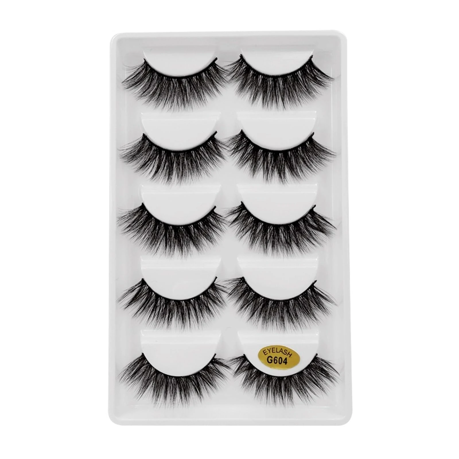 UAMOU 2/50/100 boxes mink eyelashes false eyelashes 3D natural Faux Eyelashes Soft Eyelash Extension Makeup G600 Cheerfully (Color : 5 Pairs G604, Size : 100 Boxes)