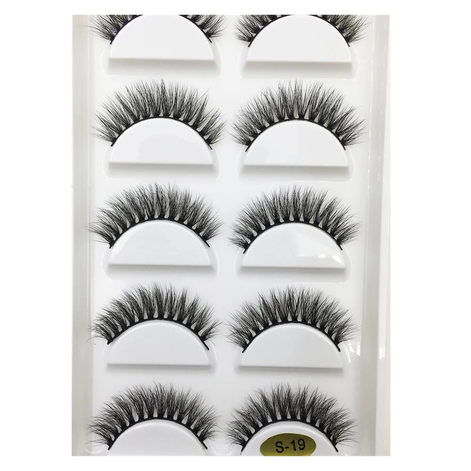UAMOU 10/50 Boxes 5 Pairs 3D Mink False Eyelashes Soft Lashes Makeup Eyelash Faux Cils Cilios Maquiagem Cheerfully (Color : 5Pairs S19, Size : 50 Boxes 50 Pairs)