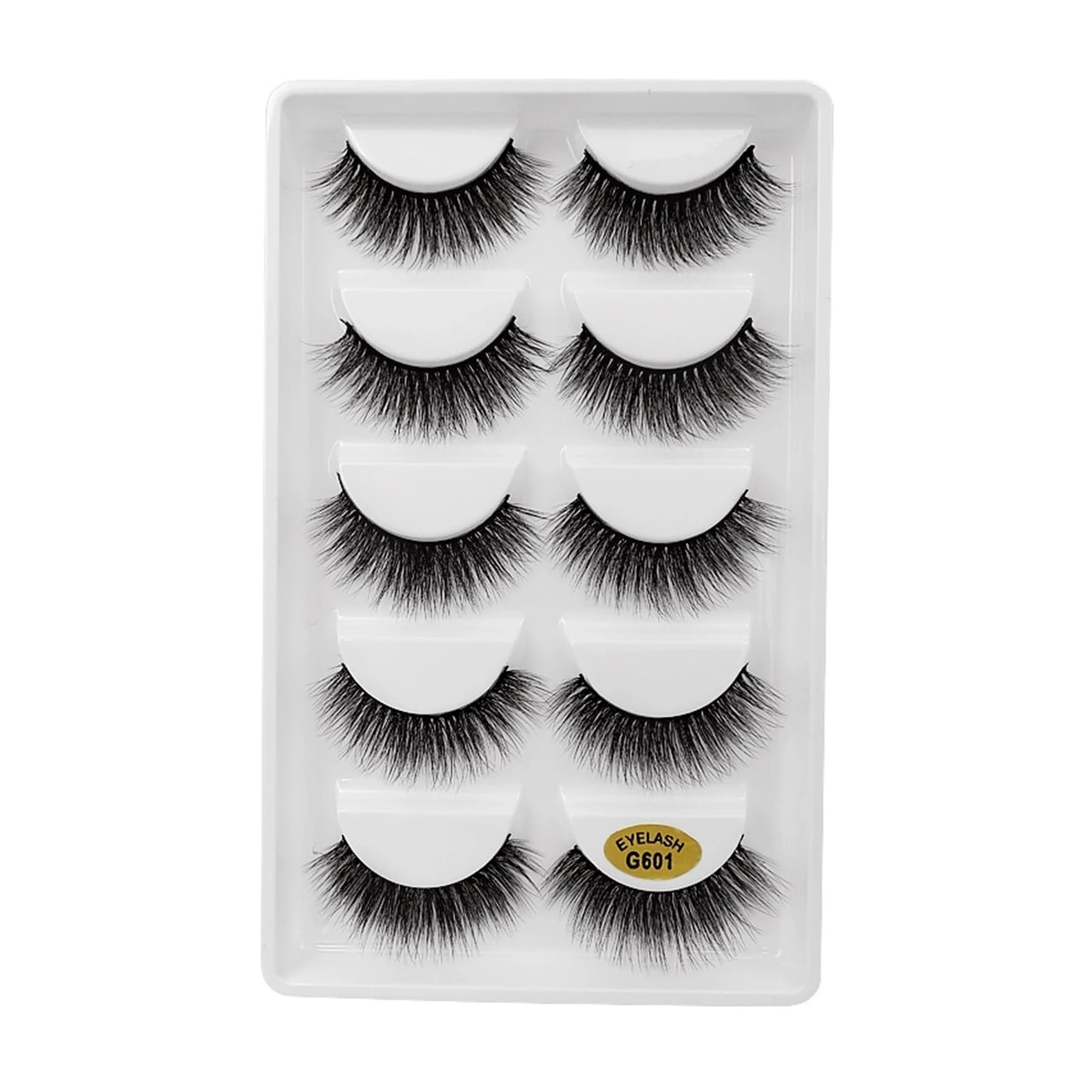 UAMOU 2/50/100 boxes mink eyelashes false eyelashes 3D natural Faux Eyelashes Soft Eyelash Extension Makeup G600 Cheerfully (Color : 5 Pairs G601, Size : 100 Boxes)
