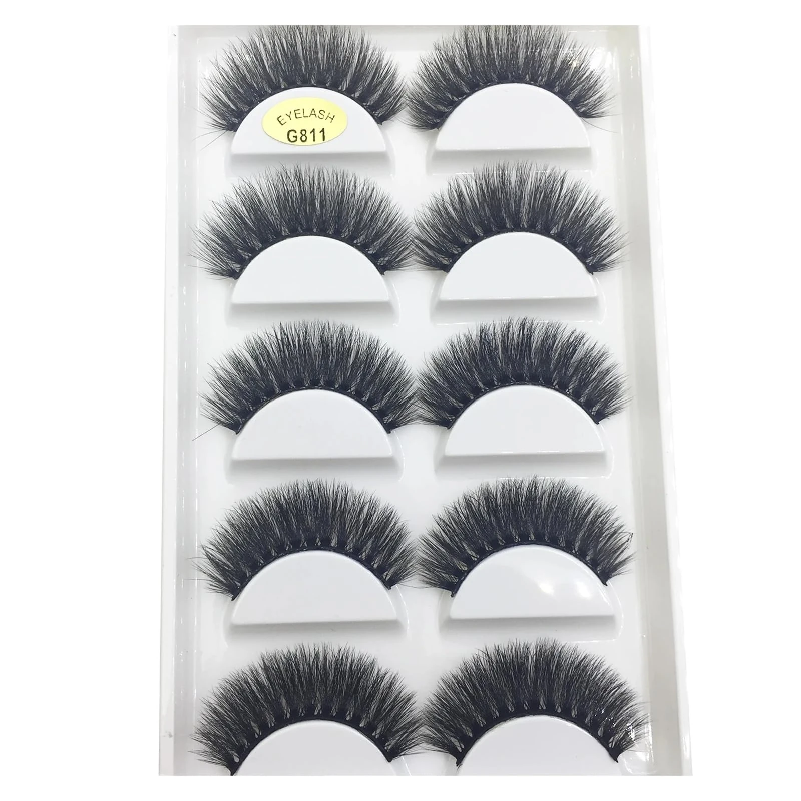 UAMOU 10/50 Boxes 5 Pairs 3D Mink False Eyelashes Soft Lashes Makeup Eyelash Faux Cils Cilios Maquiagem Cheerfully (Color : 5Pairs G811, Size : 100 Boxes 50 Pairs)