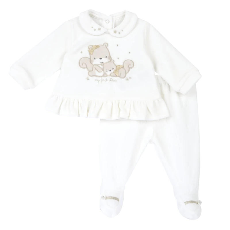 Chicco Completo coprifasce e ghettina in ciniglia Button,