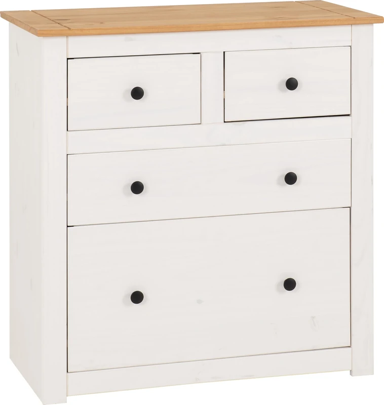 Seconique Chest of Drawers, Engineered Wood, White/Natural Wax, W 800mm x D 405mm x H 835mm