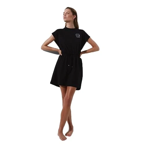 KARL LAGERFELD Women's Ikonik 2.0 Beach Dress, Black, XL