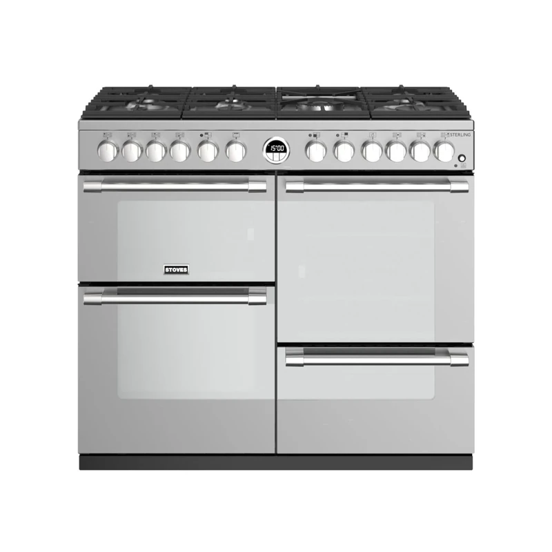 Stoves Sterling 100cm Dual Fuel Range Cooker - Stainless Steel - A Rated