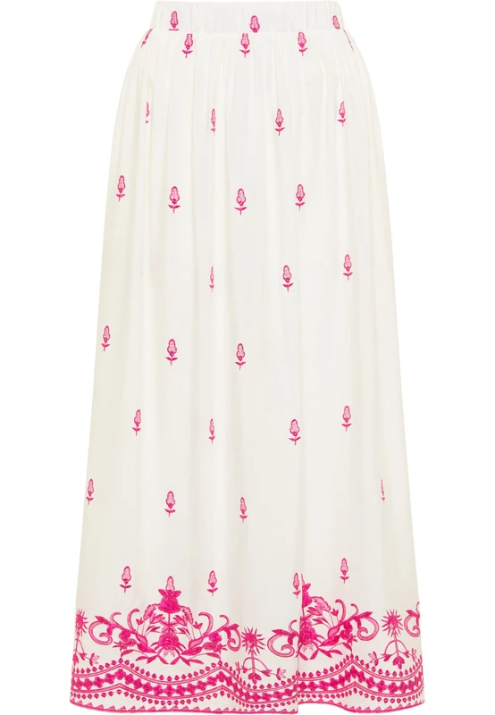 jopida Women's Embroidered Maxi Skirt, White Spink, S