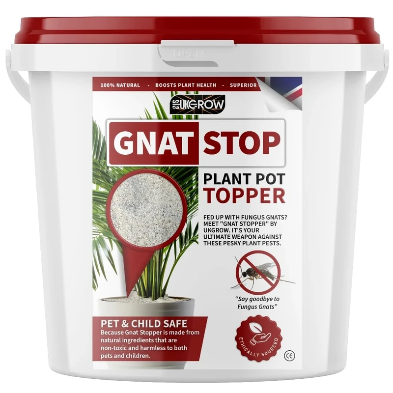 Gnat Stop Plant Pot Topper 3L - Eco-Friendly Pest Barrier, 3L Durable Bucket, Grey-White, Easy-to-Apply Soil Cover