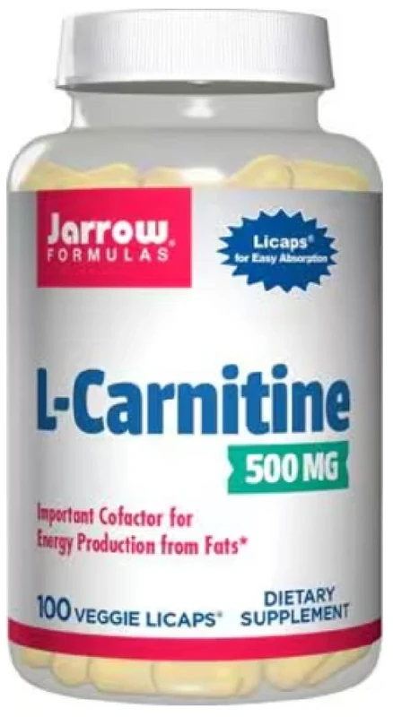 Jarrow Formulas - L-Carnitine | 500 mg for Energy and Fat Metabolism - 100 Vegetarian Capsules
