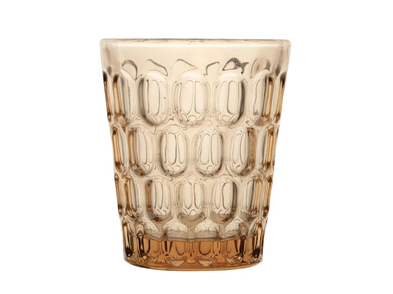 H&H Set of 6 Orange Coloured Glass Blow Glasses 32 cl