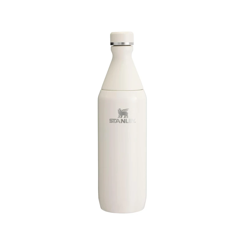 STANLEY 1913 The All Day Slim Sports Water Bottle 0.6L - Cold For 6 Hours - Iced For 11 Hours - BPA-Free Recycled Stainless Steel Coffee Flask - Leakproof - Dishwasher Safe - Cream