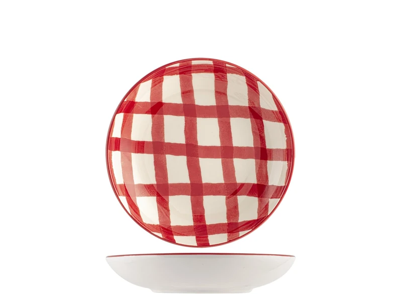H&H Set of 6 Christmas Soup Plates Check 20 cm