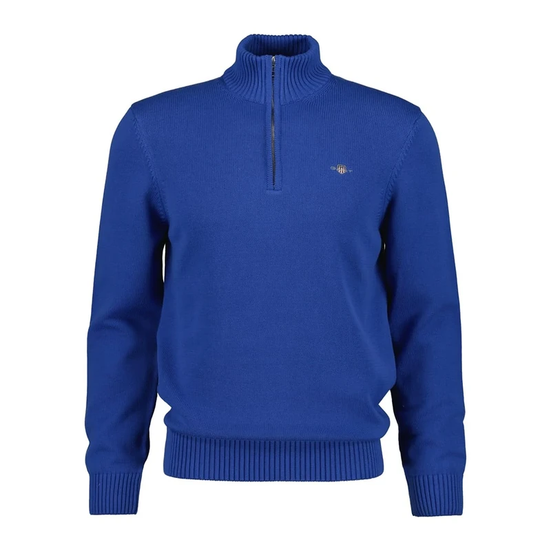 GANT Men's Casual Cotton Halfzip Pullover, Rich Blue, XL
