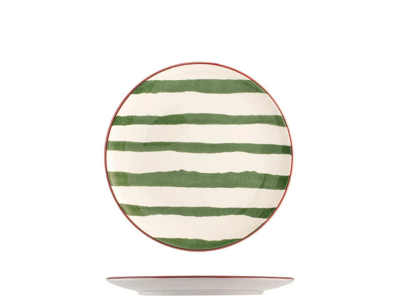 H&H Set of 6 Christmas Fruit Plates Stripe 20 cm