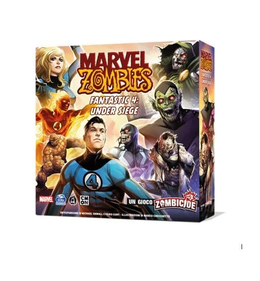 Asmodee - Marvel Zombies: Fantastic 4 - Under Siege, Board Game Expansion, 14+ Years, 1-6 Players, Italian Edition
