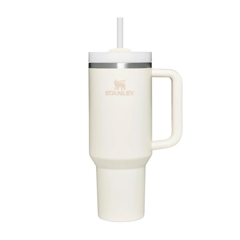 STANLEY 1913 Quencher H2.0 Flowstate Tumbler 1.2L - Cold for 11 Hours - Iced for 48 Hours - Metal Water Bottle with Straw, Handle and Lid - Dishwasher Safe - Travel Mug for Cold Drinks - Cream
