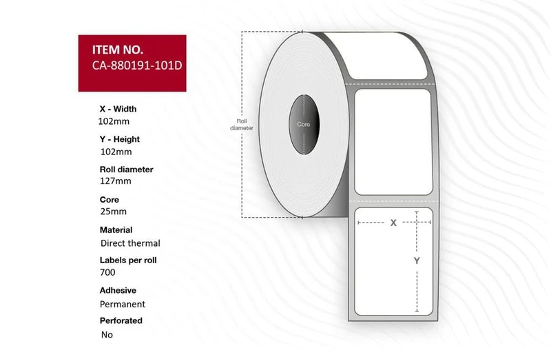 Capture Label 102x102mm Address Rolls 25mm