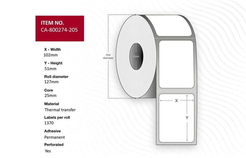Capture Label 102x51mm, core 25mm