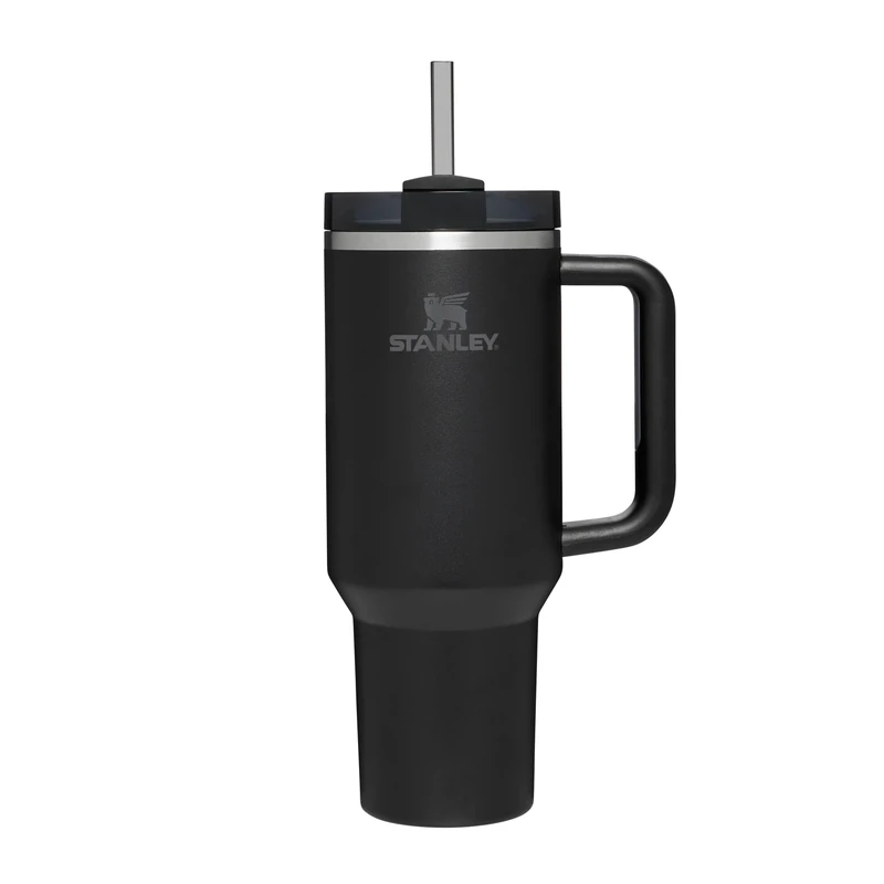 STANLEY 1913 Quencher H2.0 Flowstate Tumbler 1.2L - Cold for 11 Hours - Iced for 48 Hours - Metal Water Bottle with Straw, Handle and Lid - Dishwasher Safe - Travel Mug for Cold Drinks - Black