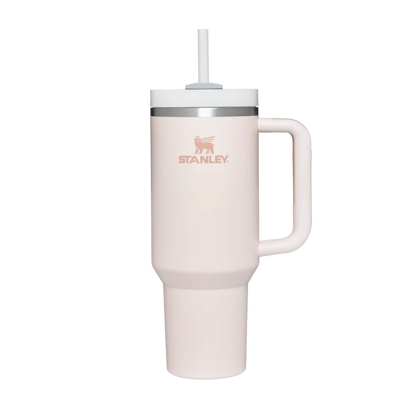 STANLEY 1913 Quencher H2.0 Flowstate Tumbler 1.2L - Cold for 11 Hours - Iced for 48 Hours - Metal Water Bottle with Straw, Handle and Lid - Dishwasher Safe - Travel Mug for Cold Drinks - Rose Quartz