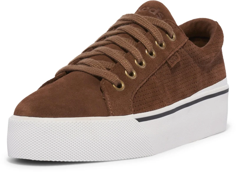 Keds Women's Jump Kick Duo Lace Up Sneaker, Brown Perf Suede, 5.5 UK