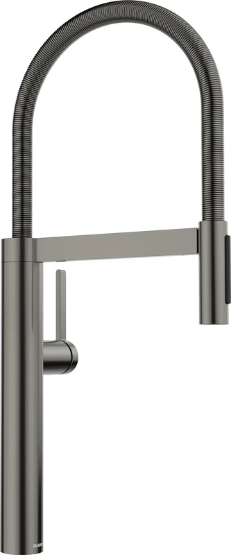 BLANCO CULINA-S II | Kitchen Mixer tap in Satin Dark Steel | High-Pressure | with Pull-Out Hose | Switch from Clear to Spray Jet | Ceramic Cartridge | Water-Saving | [10.5x26x56.8 cm]