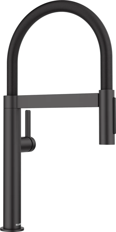 Blanco CULINA-S II Mini | Kitchen Mixer tap in Black matt | High-Pressure | with Pull-Out Hose | Switch from Clear to Spray Jet | Ceramic Cartridge | Water-Saving | [8.1x24x44.8 cm]