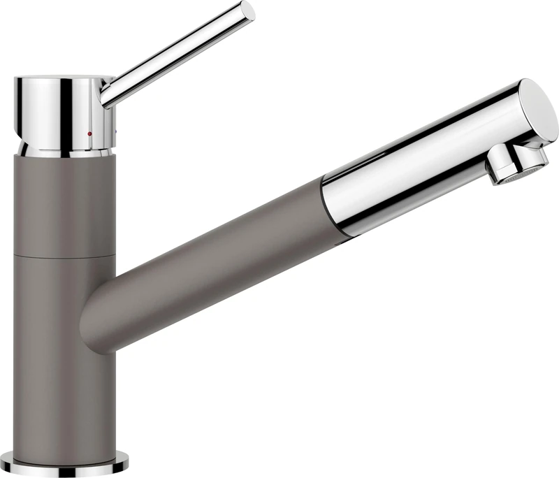 BLANCO Kano-S | Kitchen Mixer tap in Vulcan Grey/Chrome | Low-Pressure | with Pull-Out Hose | Non-Return Valve | Ceramic Cartridge | Assured Water Quality & Water-Saving | [5.5x24.6x19.1 cm] - Image 1